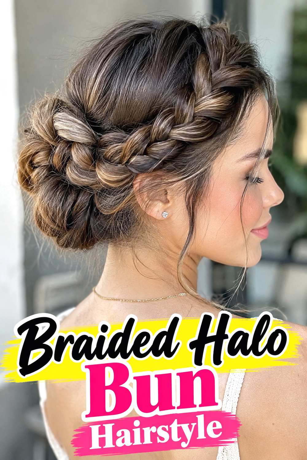 Braided Halo Bun Hairstyle