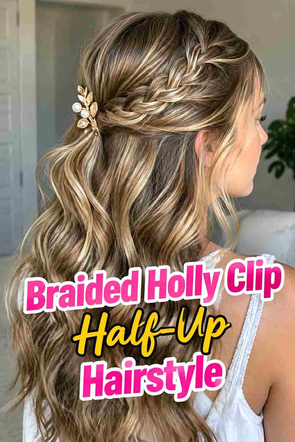 3. Braided Holly Clip Half Up Hairstyle