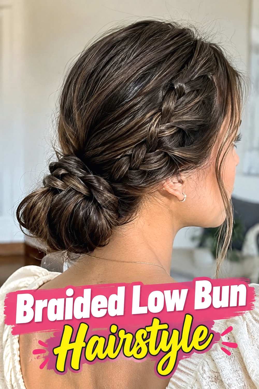 12. Braided Low Bun Hairstyle
