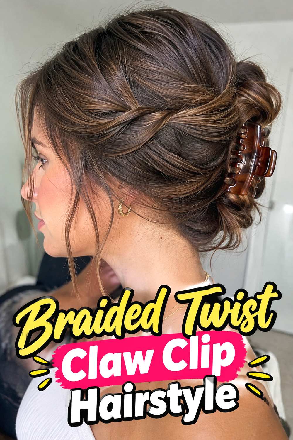 Braided Twist Claw Clip Hairstyle