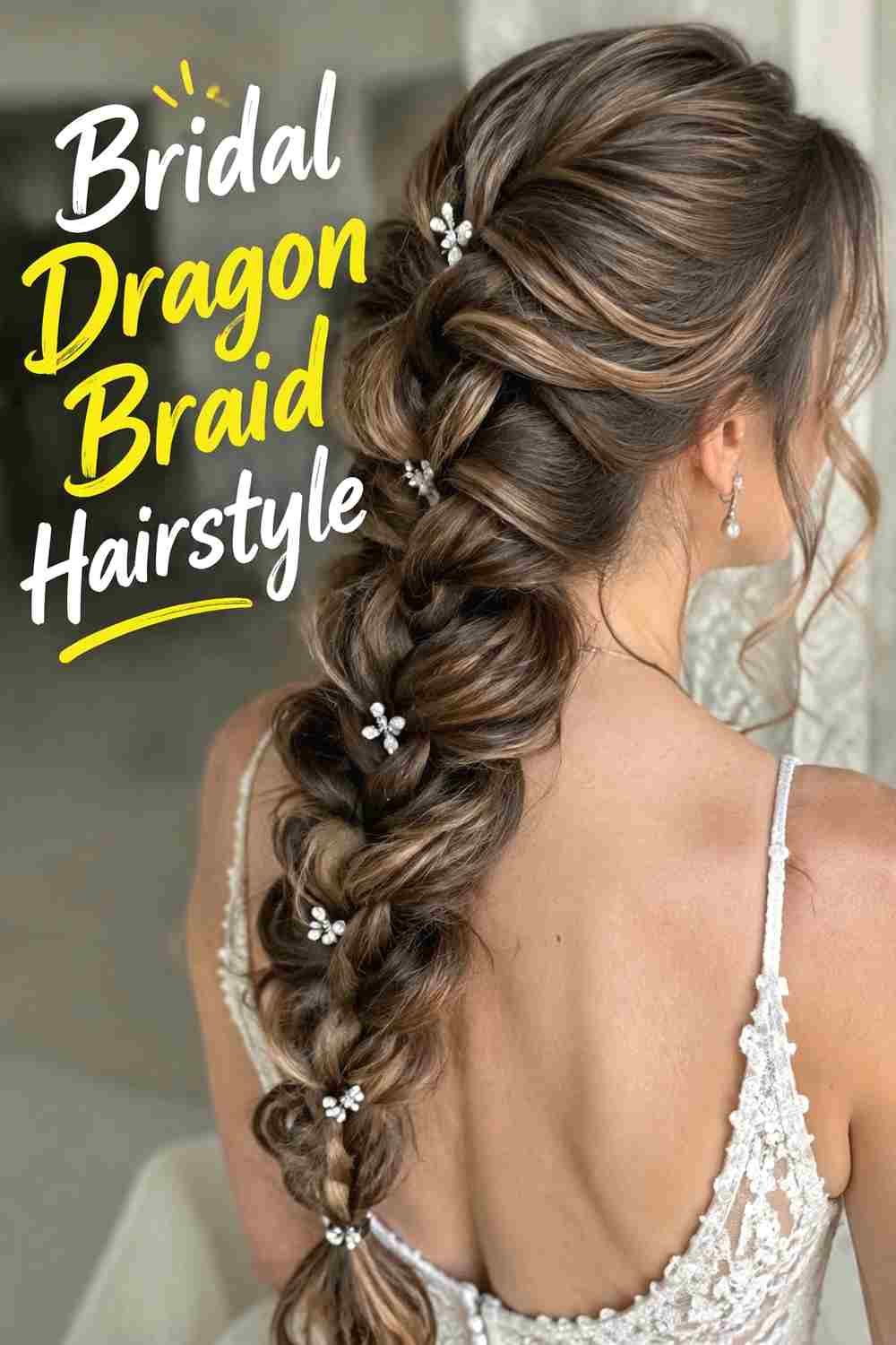 18. Bridal Dragon Braid Hairstyle