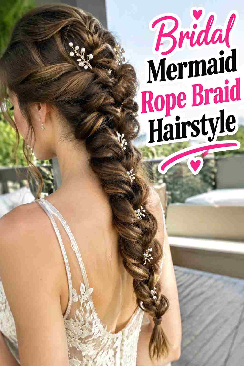 14. Bridal Mermaid Rope Braid Hairstyle