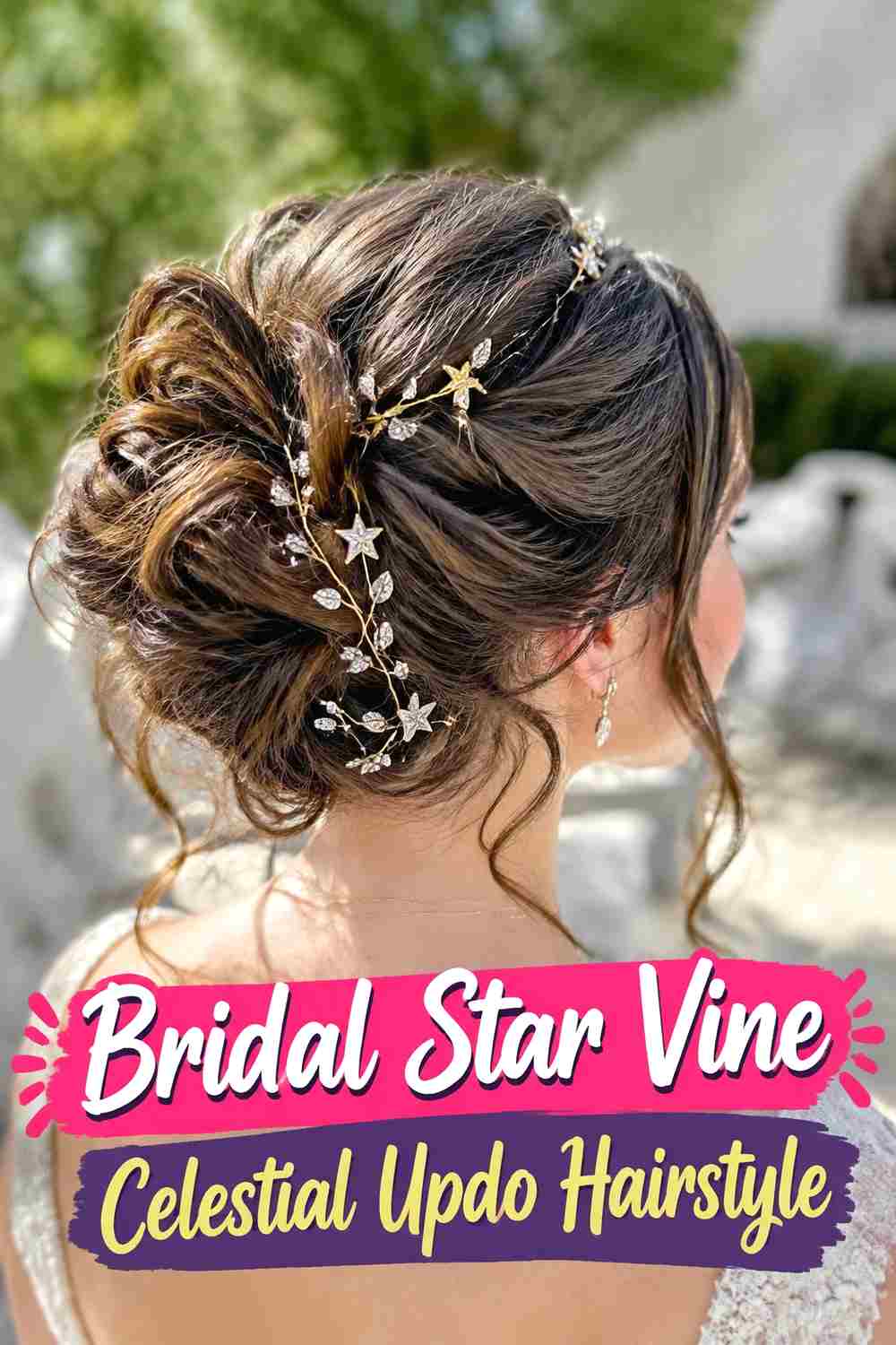 15. Bridal Star Vine Celestial Updo Hairstyle