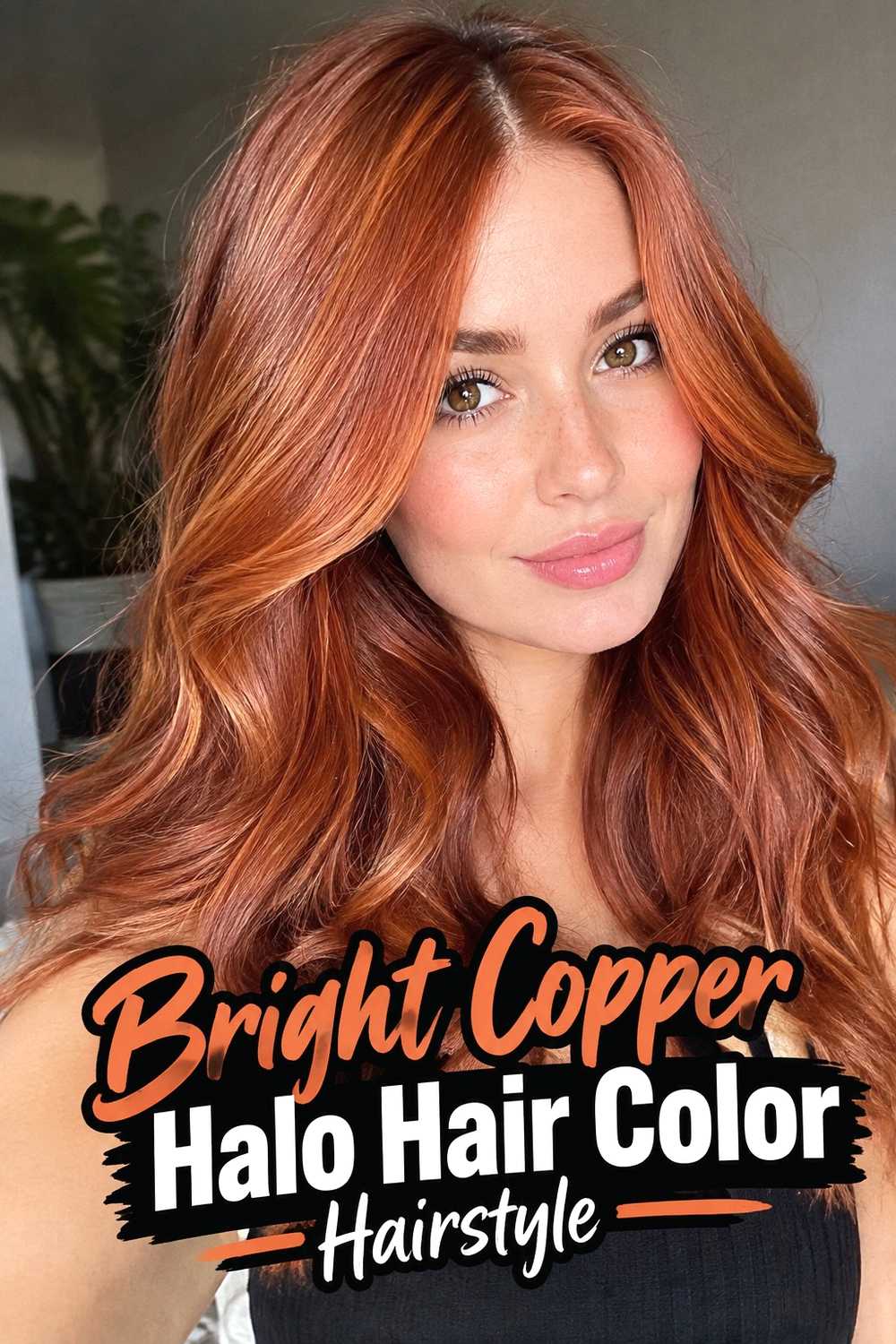 1. Bright Copper Halo Hair Color Hairstyle
