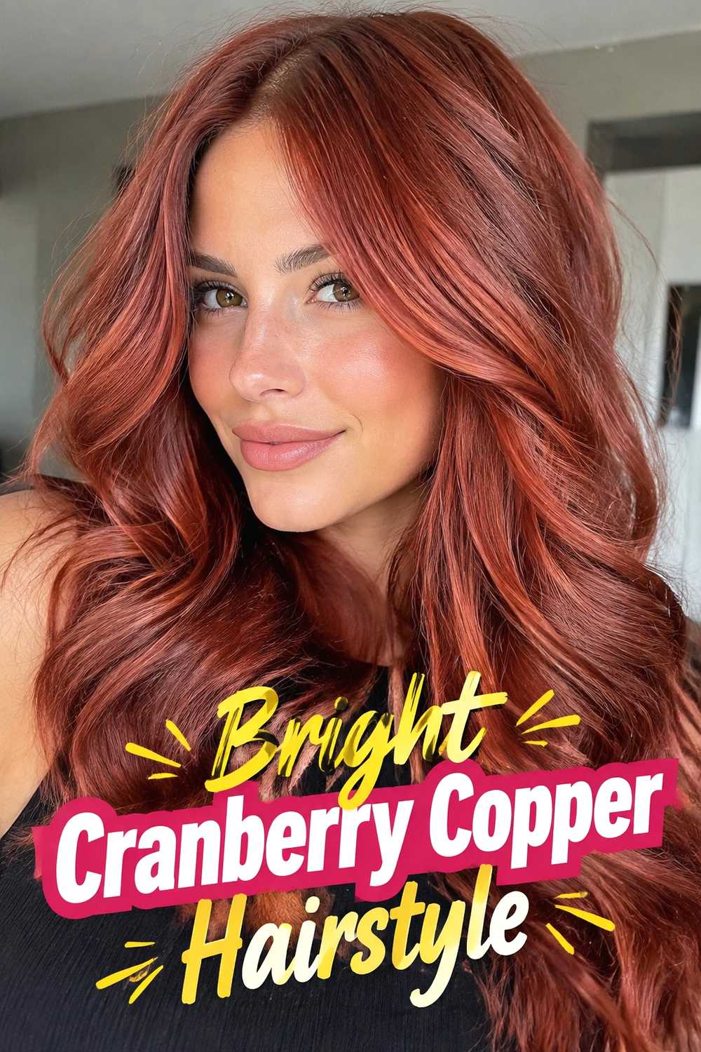 4. Bright Cranberry Copper Hairstyle