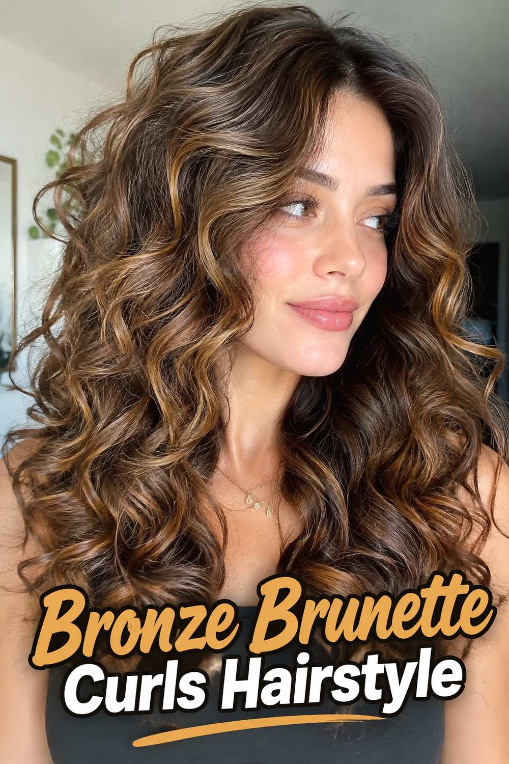Bronze Brunette Curls Hairstyle