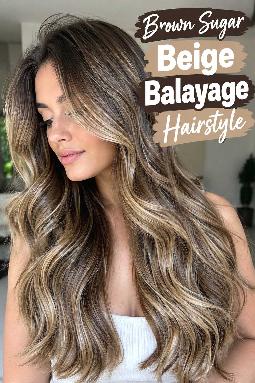 7. Brown Sugar Beige Balayage Hairstyle