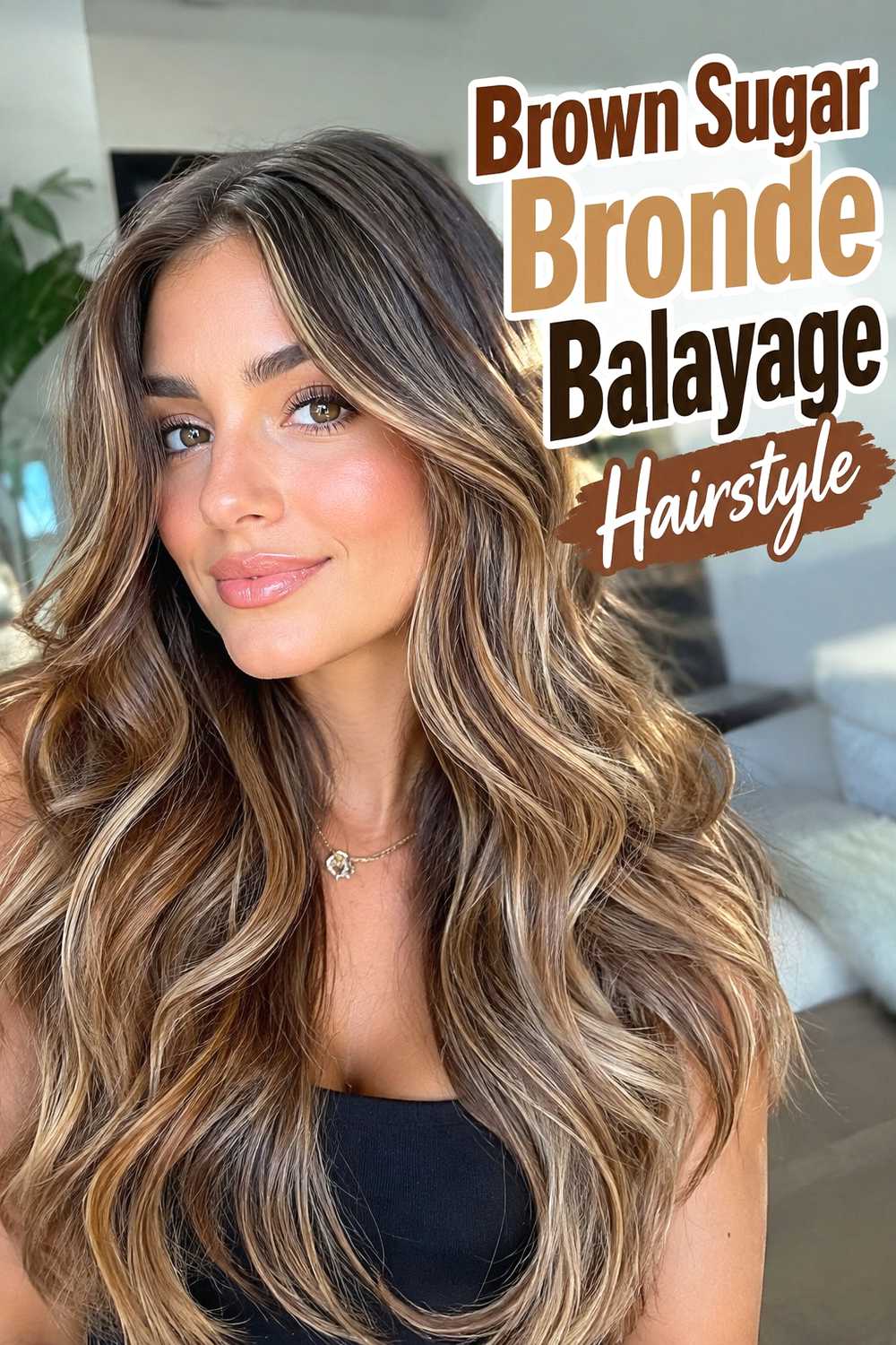 13. Brown Sugar Bronde Balayage Hairstyle