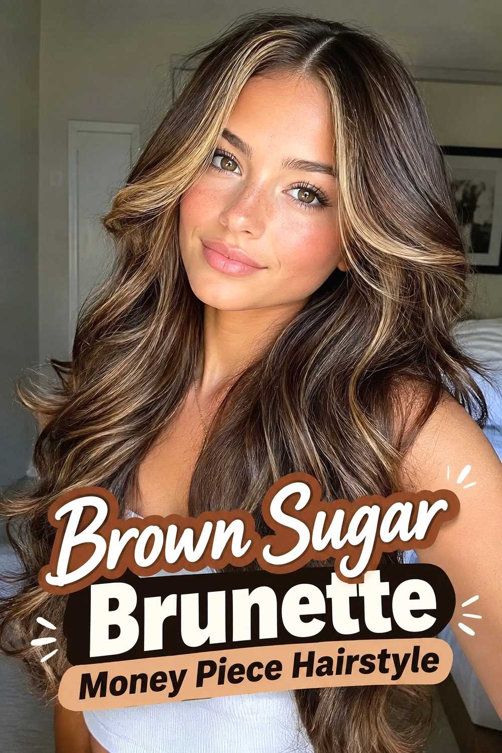 5. Brown Sugar Brunette Money Piece Hairstyle