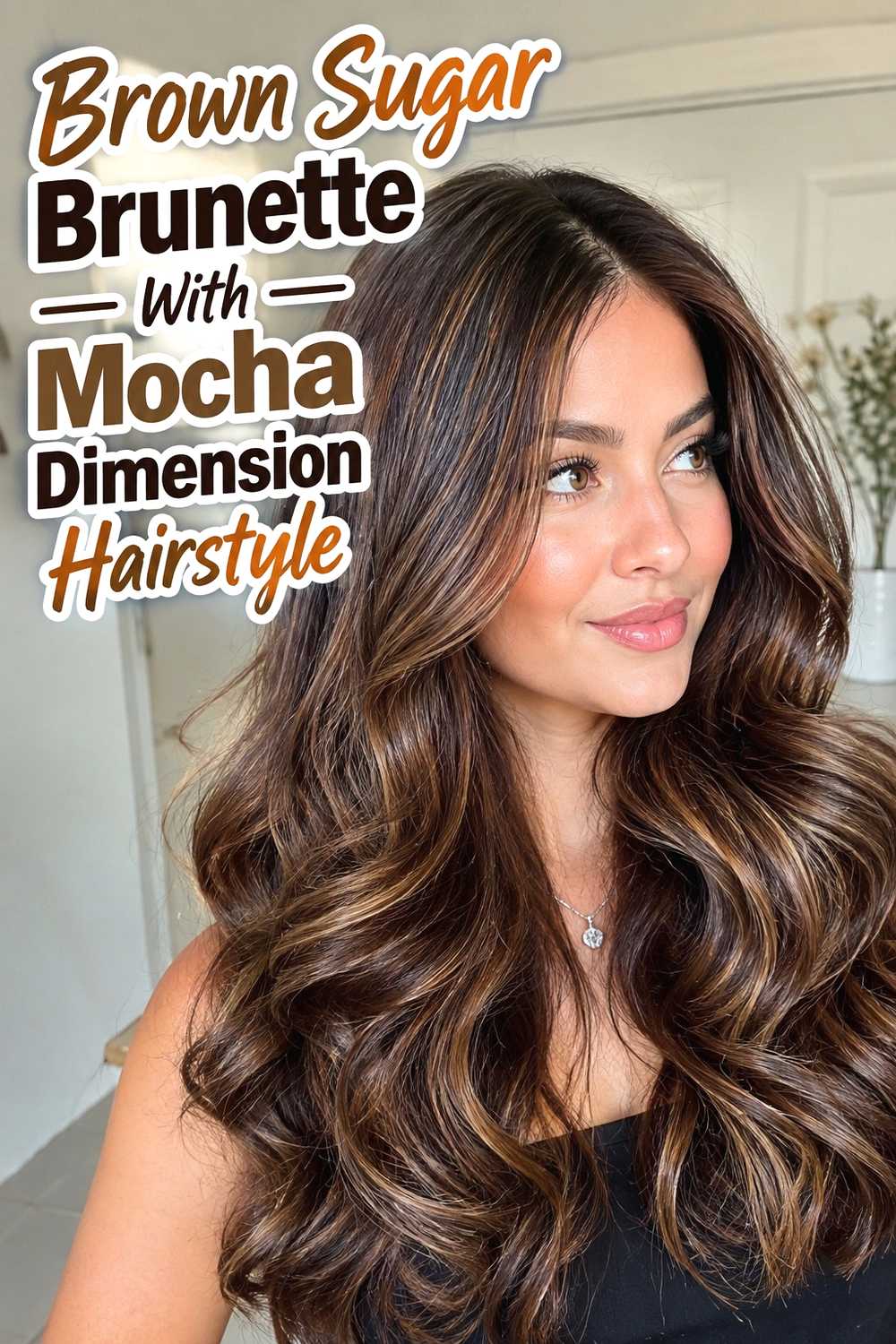 15. Brown Sugar Brunette With Mocha Dimension Hairstyle