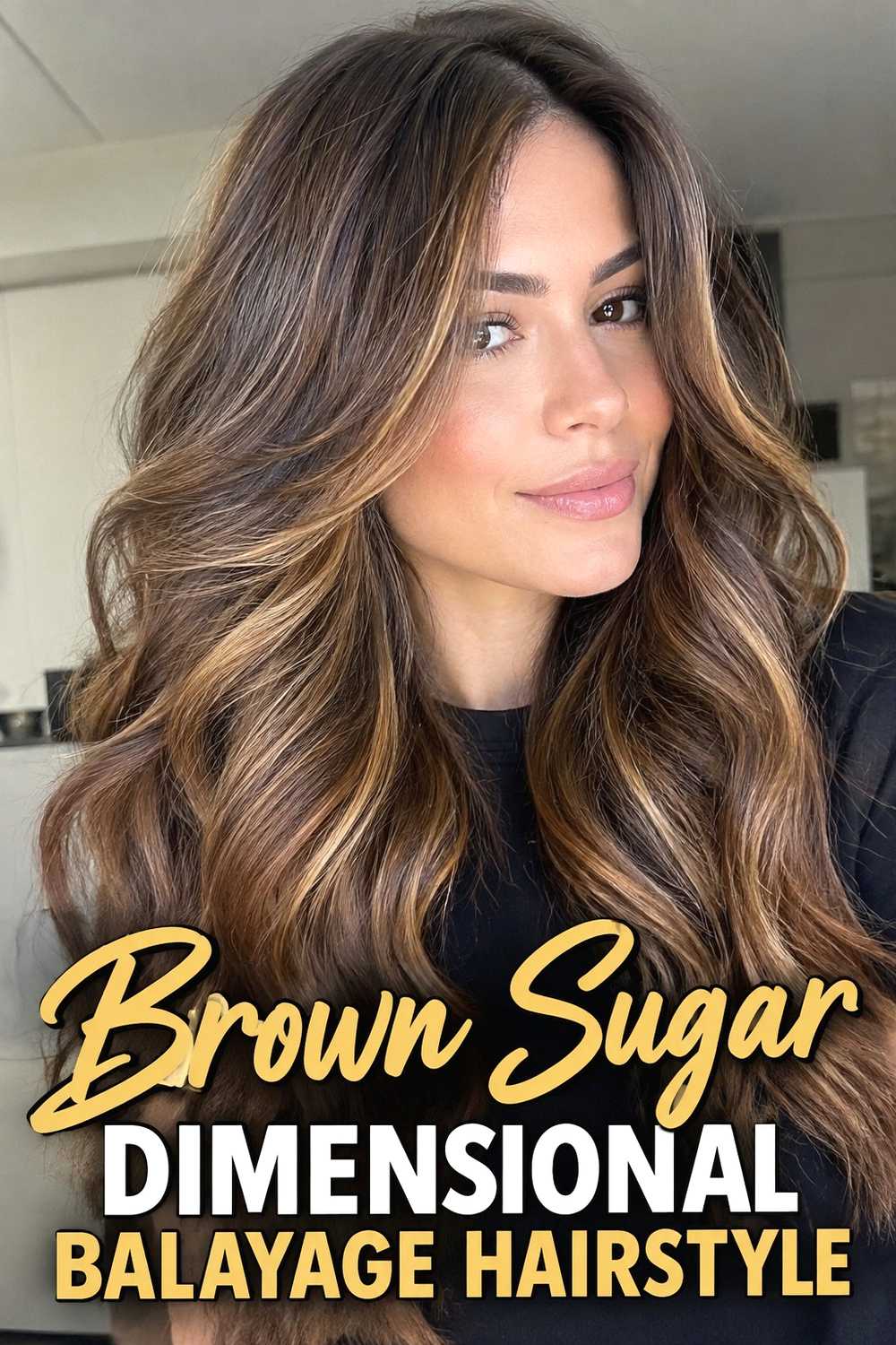 11. Brown Sugar Dimensional Balayage Hairstyle