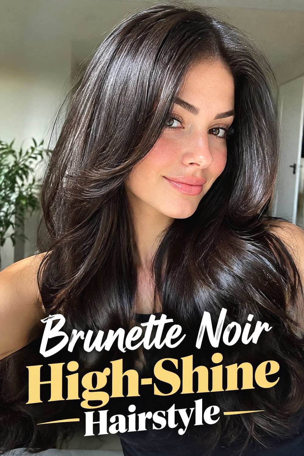 Brunette Noir High-Shine Hairstyle