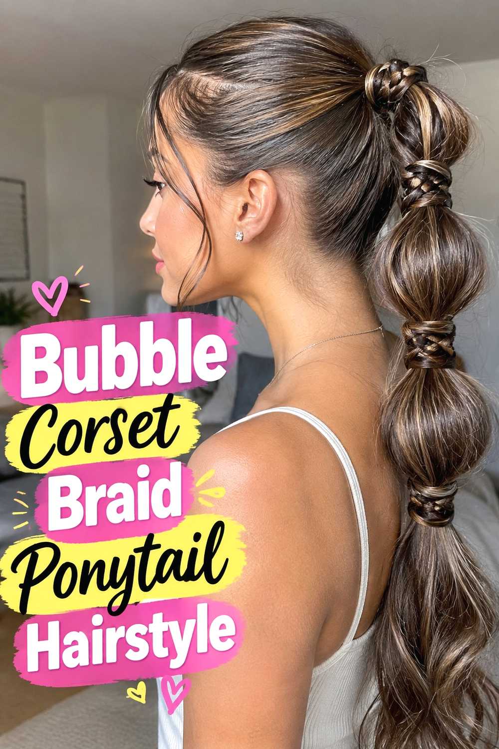 4. Bubble Corset Braid Ponytail Hairstyle