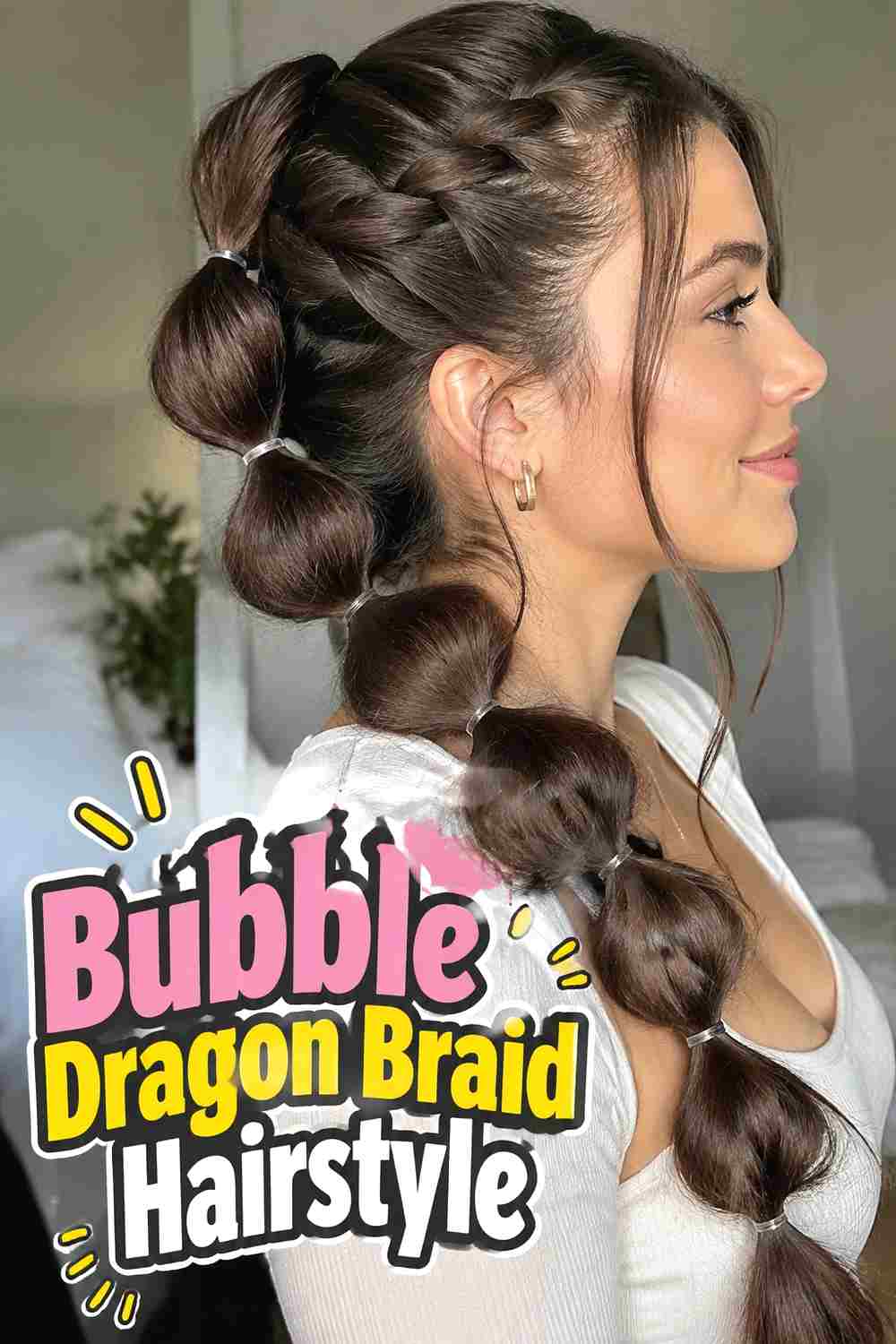 12. Bubble Dragon Braid Hairstyle