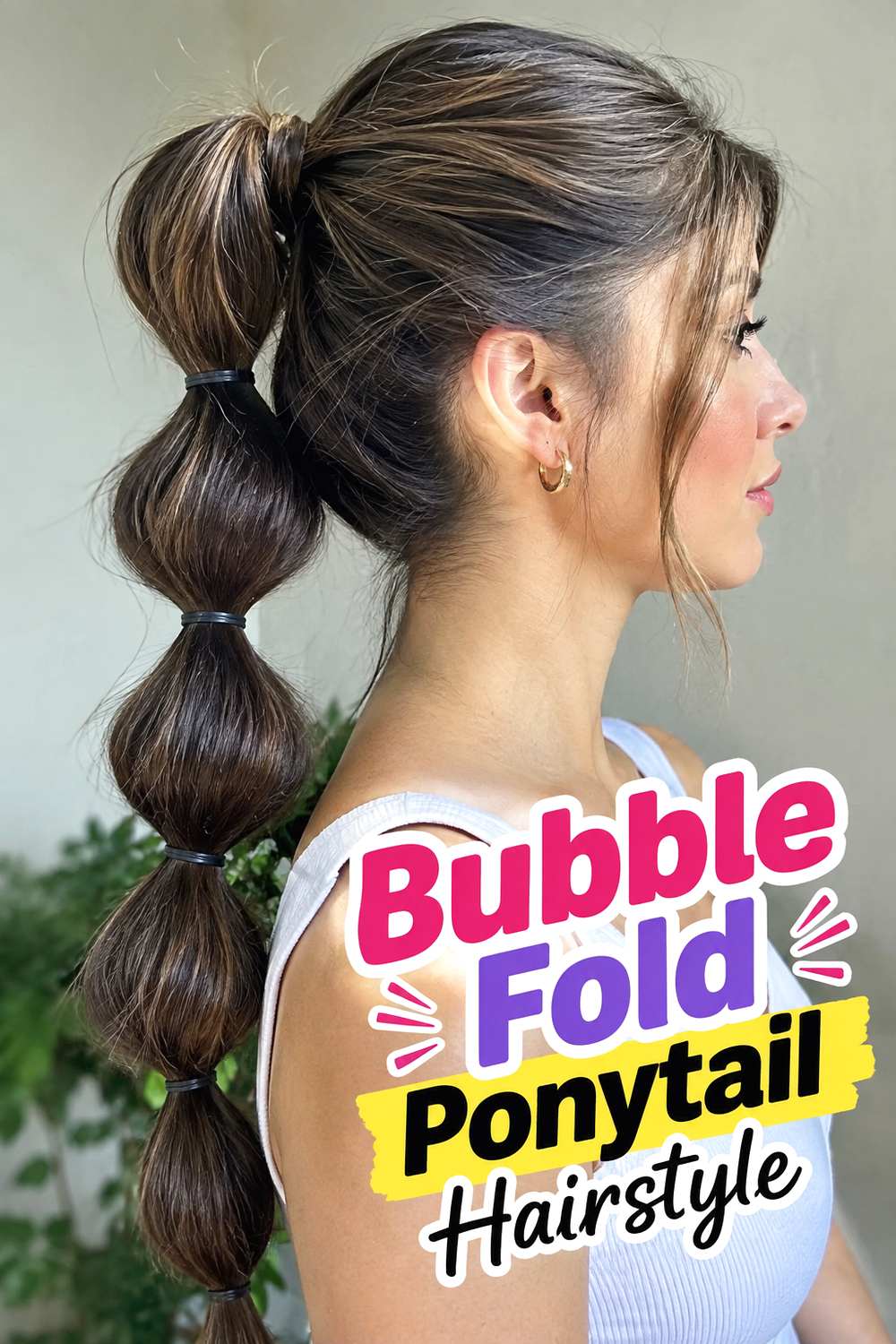 Bubble Fold Ponytail Hairstyle
