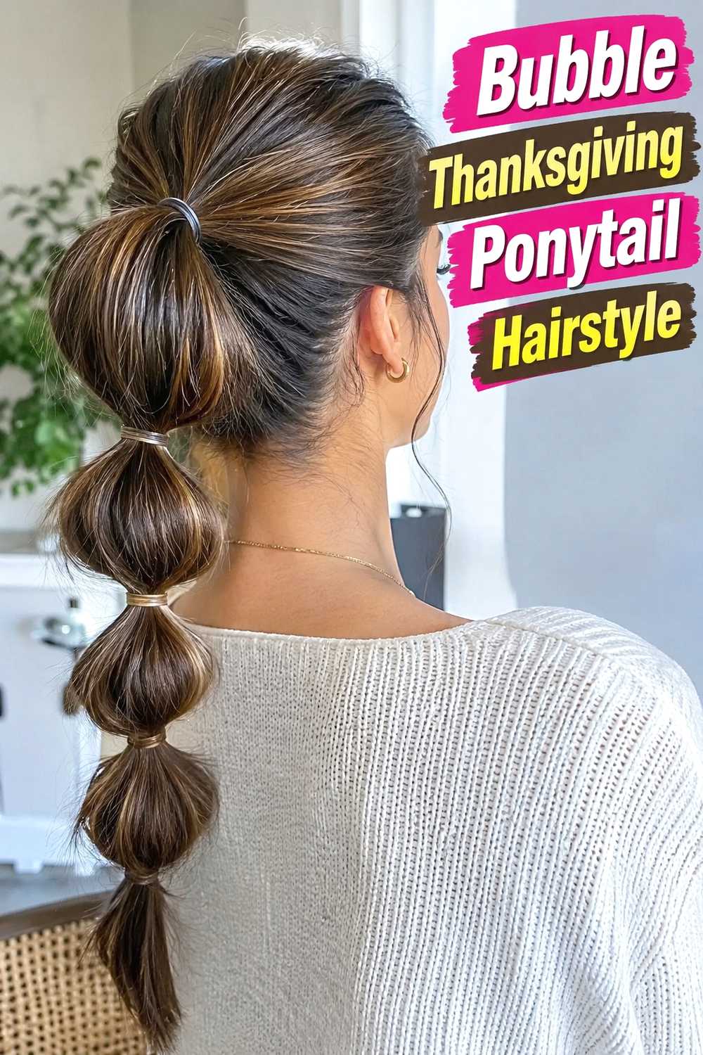 11. Bubble Thanksgiving Ponytail Hairstyle