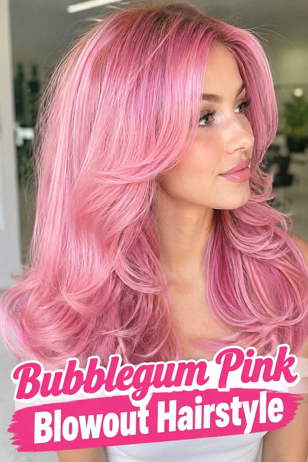 1. Bubblegum Pink Blowout Hairstyle