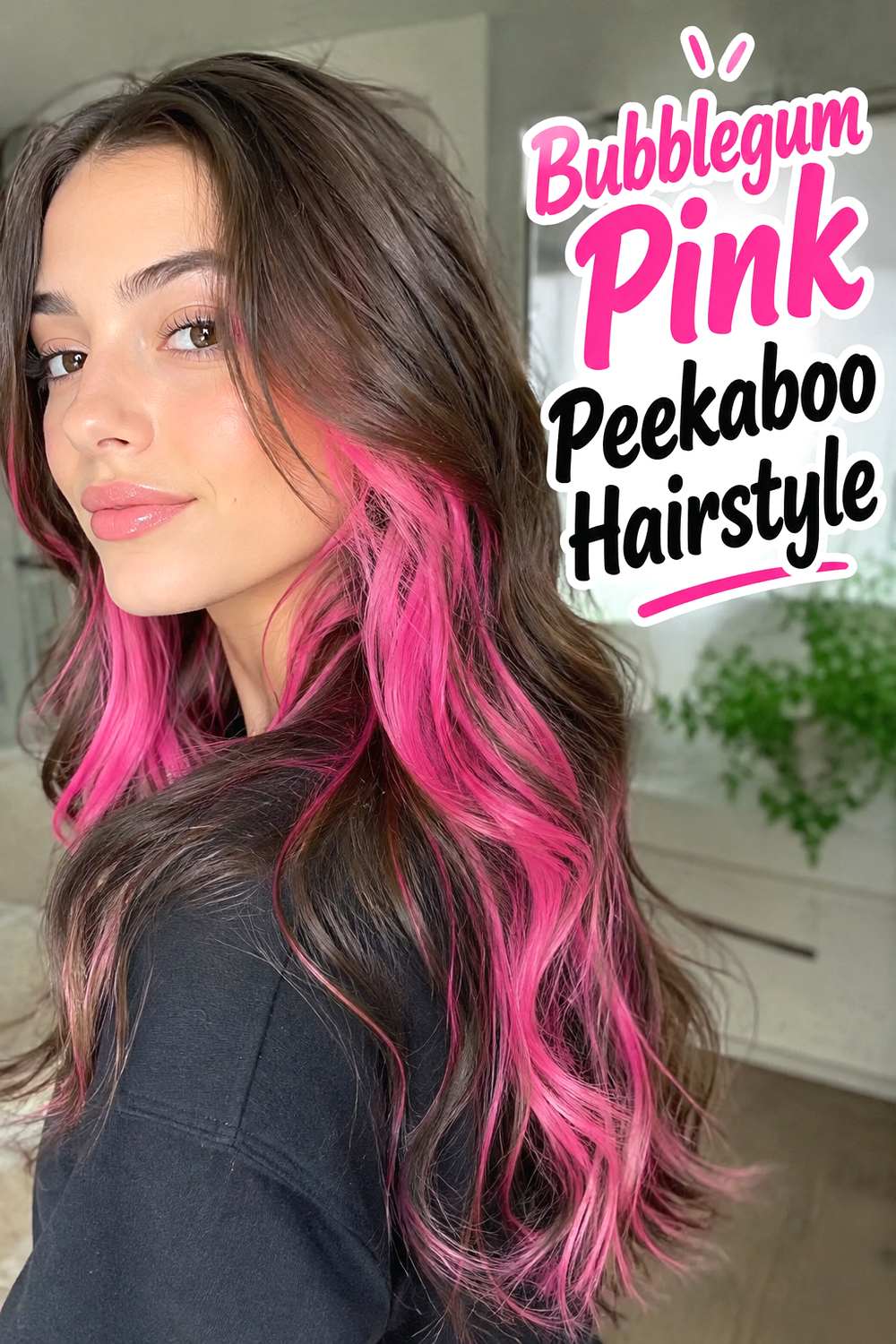 Bubblegum Pink Peekaboo Hairstyle