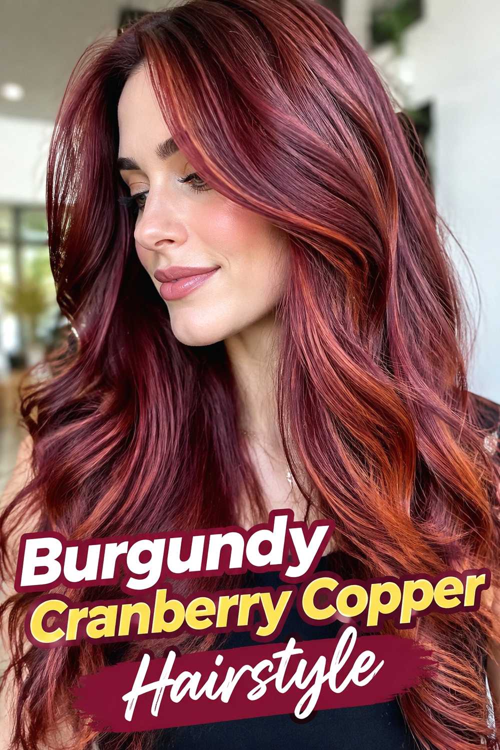 9. Burgundy Cranberry Copper Hairstyle