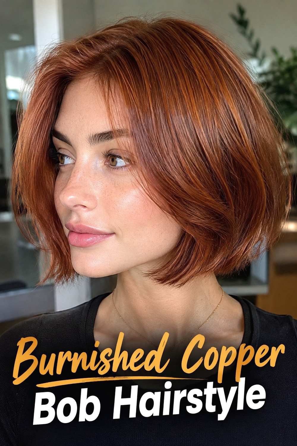2. Burnished Copper Bob Hairstyle