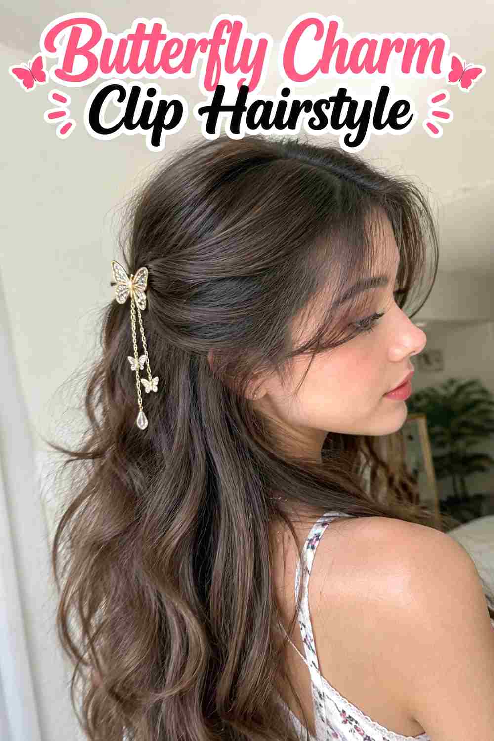 5. Butterfly Charm Clip Hairstyle