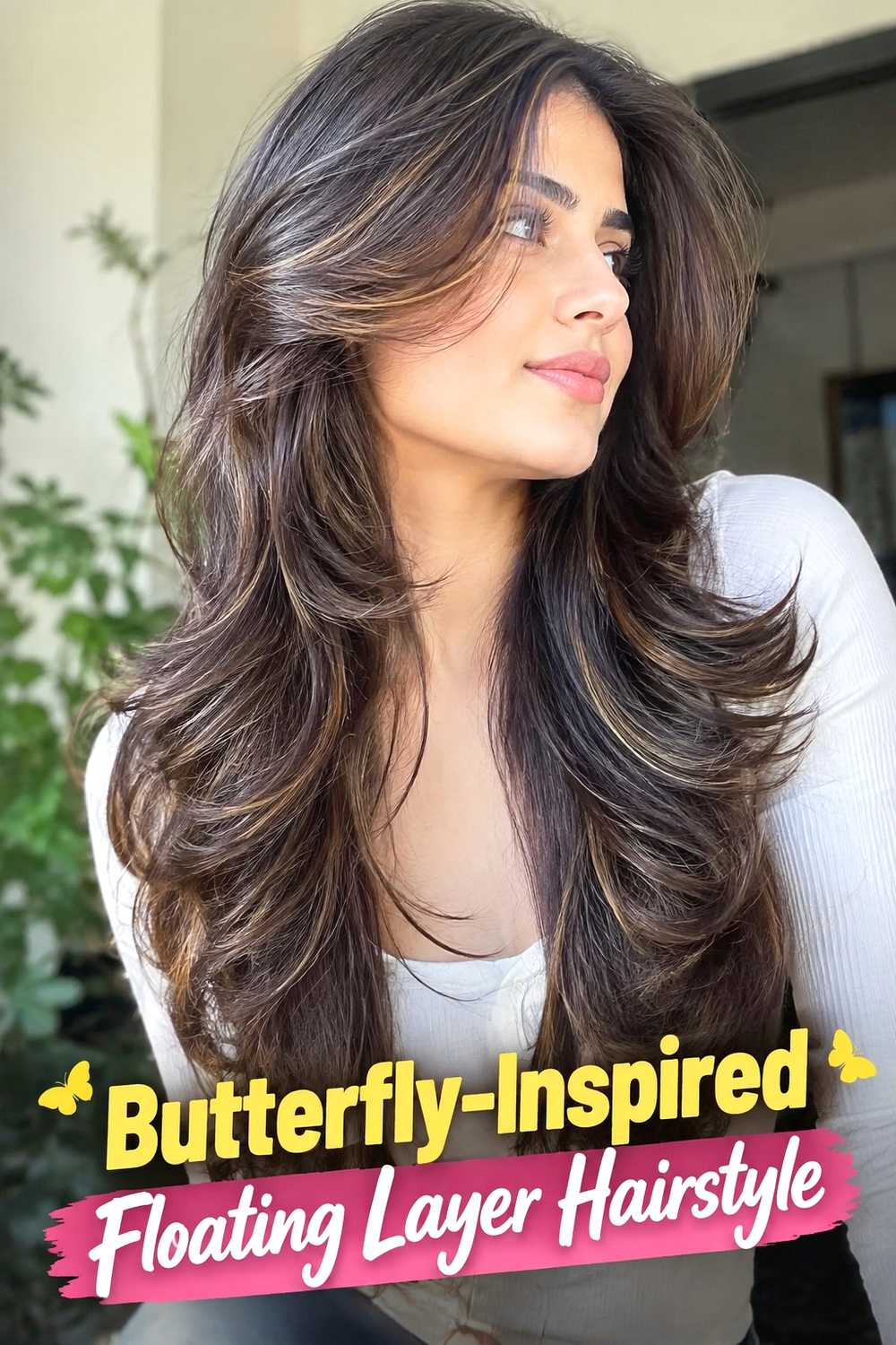 4. Butterfly Inspired Floating Layer Hairstyle