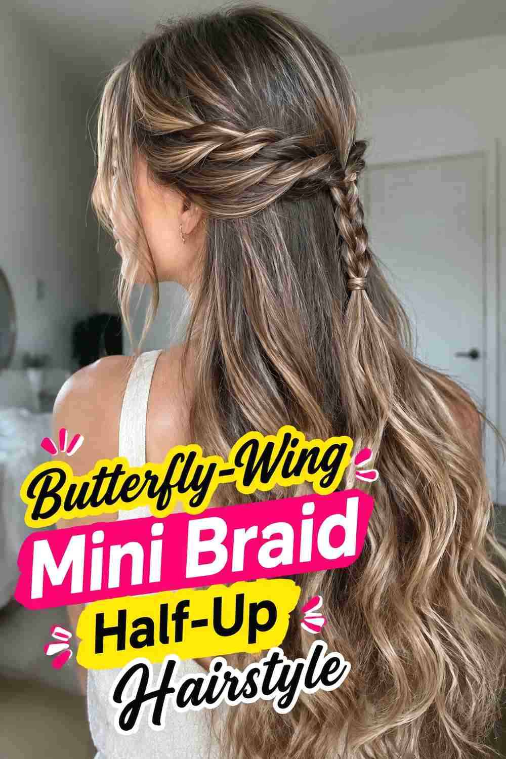 13. Butterfly Wing Mini Braid Half Up Hairstyle