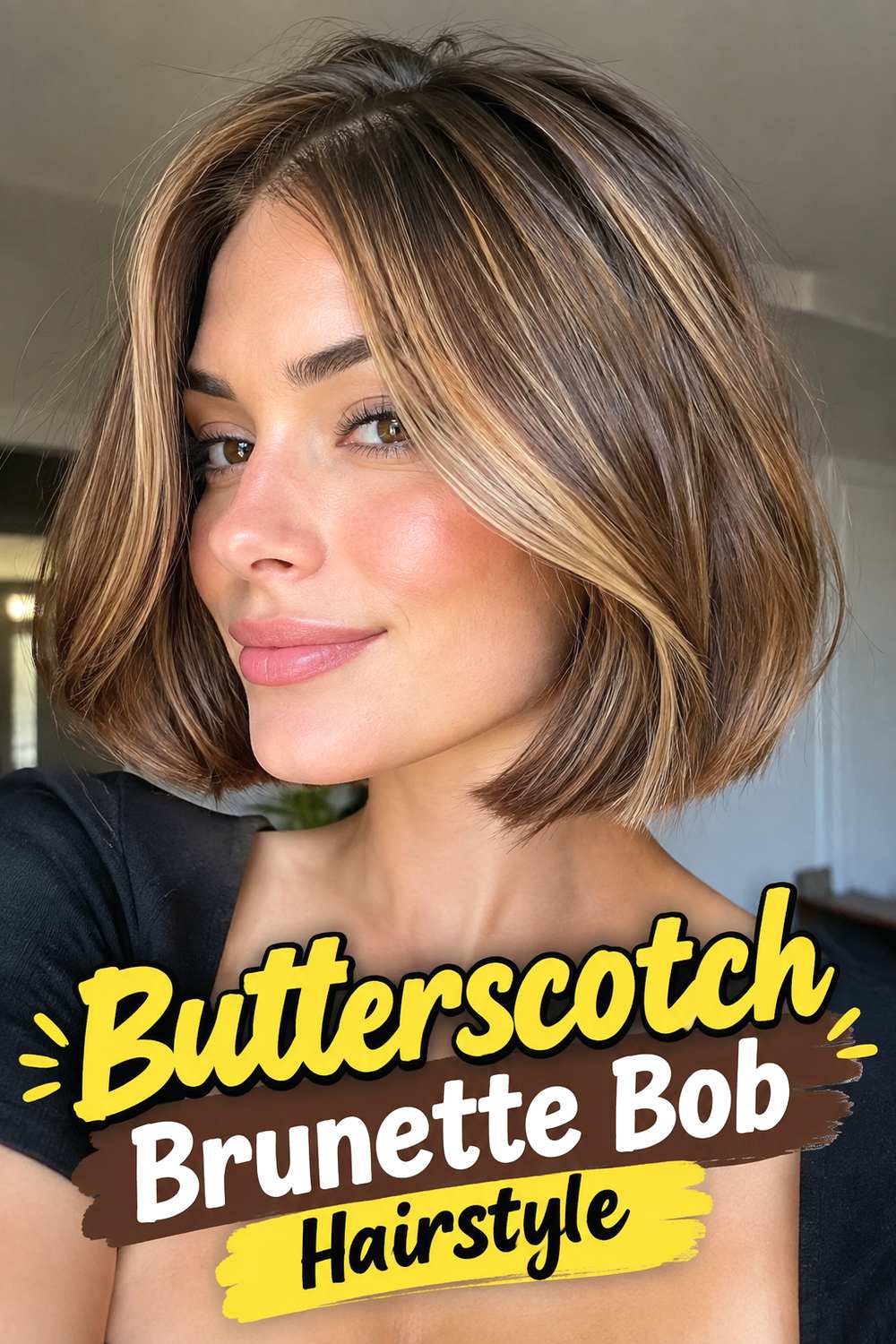 Butterscotch Brunette Bob Hairstyle