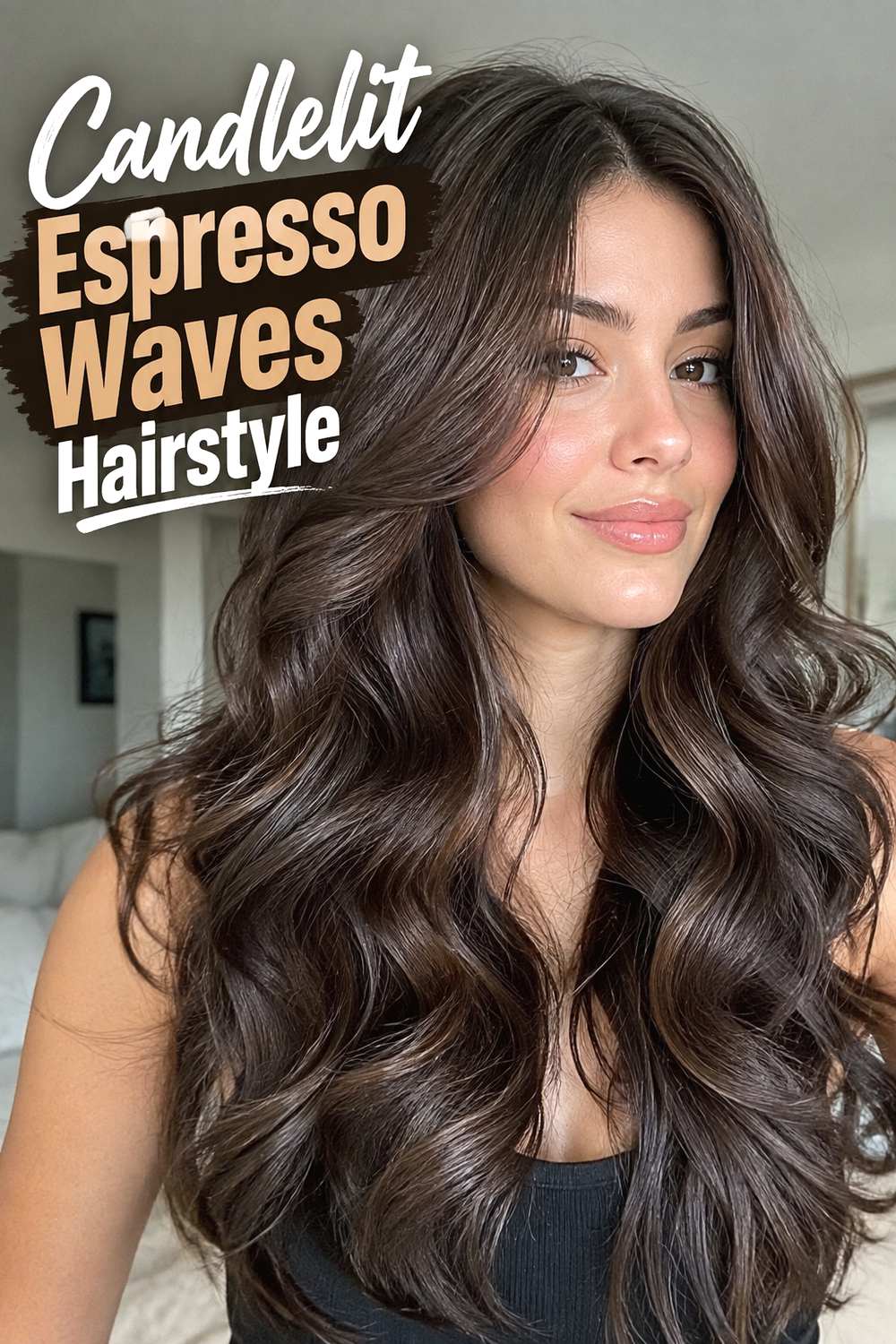 Candlelit Espresso Waves Hairstyle