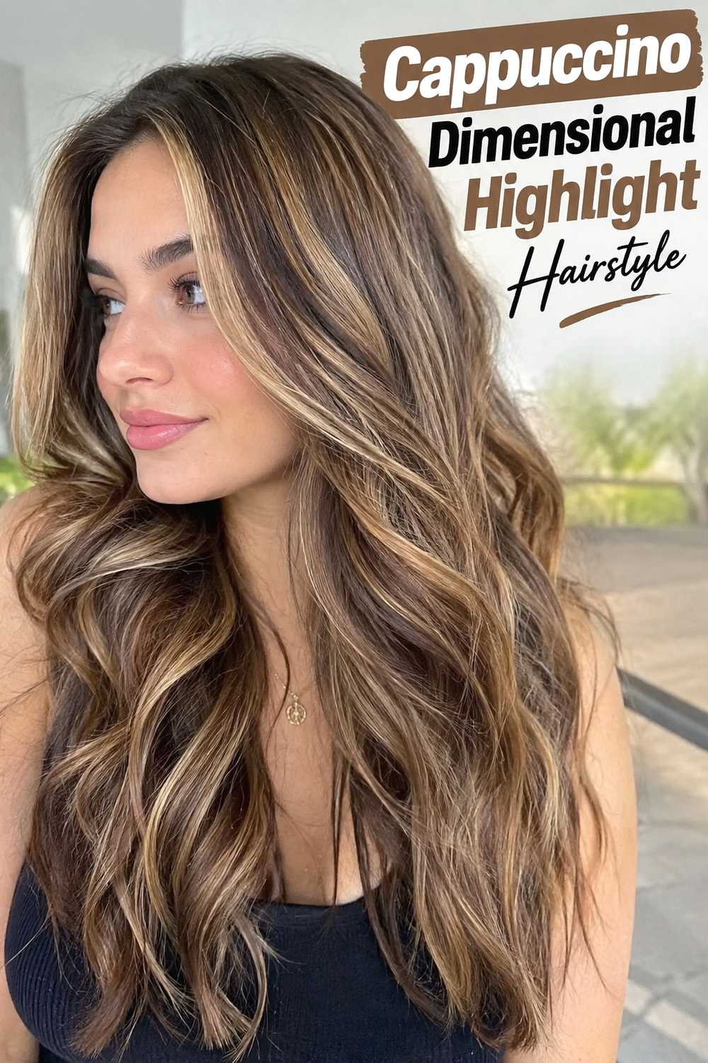 10. Cappuccino Dimensional Highlight Hairstyle