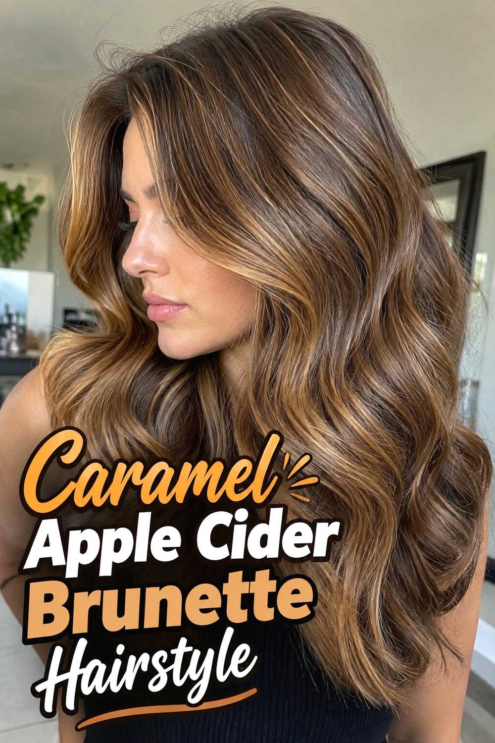 3. Caramel Apple Cider Brunette Hairstyle