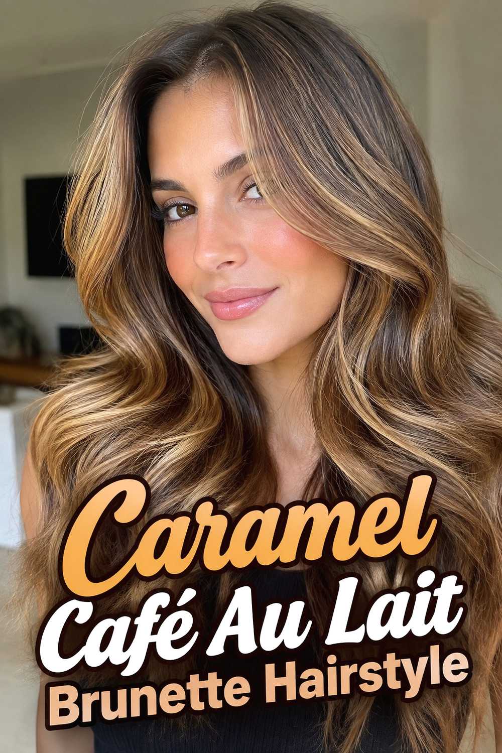 5. Caramel Cafe Au Lait Brunette Hairstyle