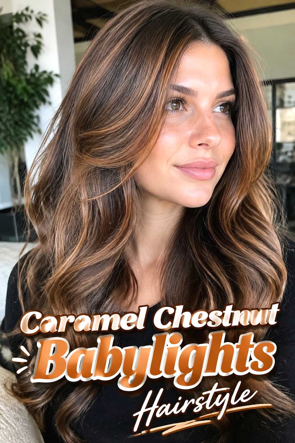 12. Caramel Chestnut Babylights Hairstyle