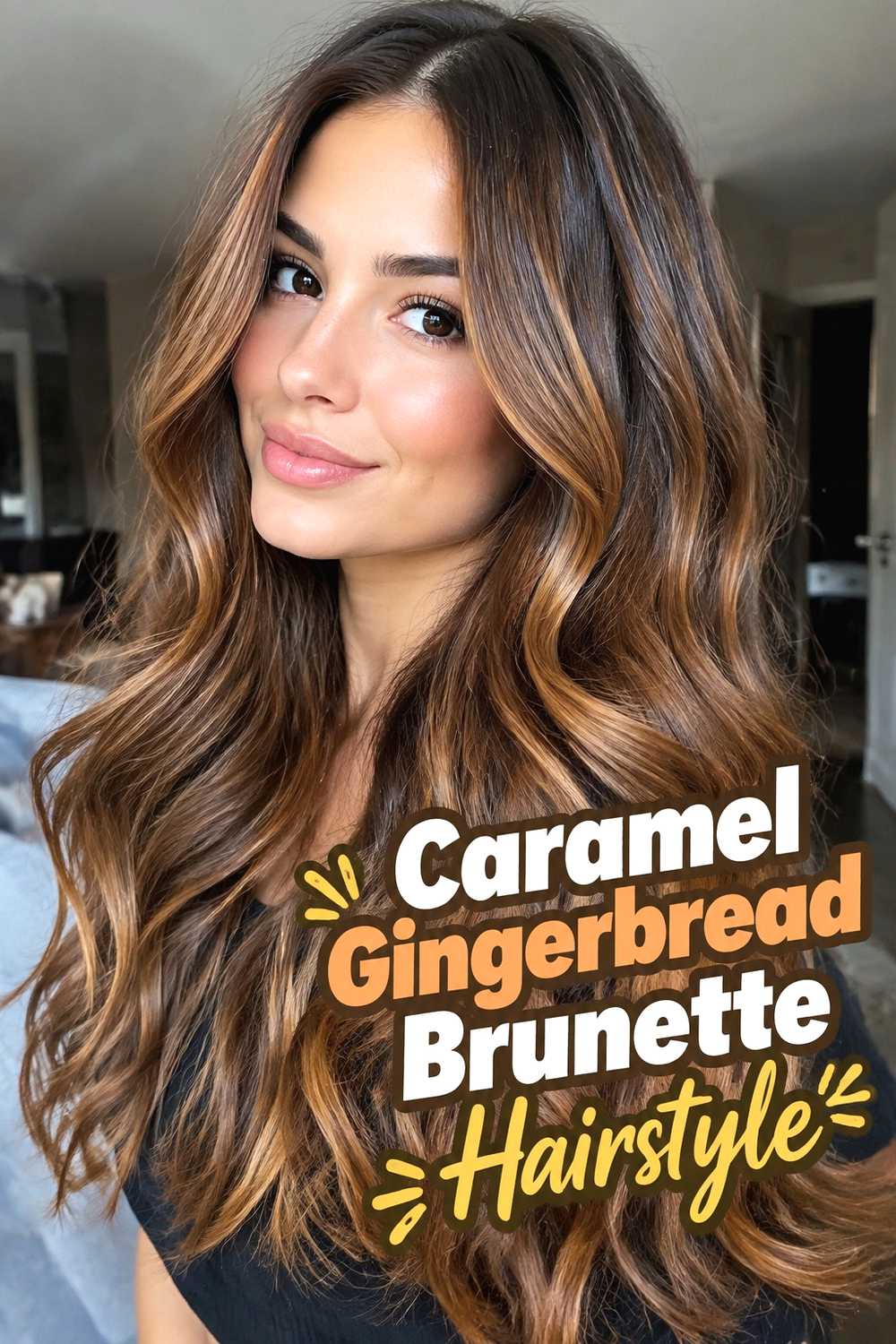 4. Caramel Gingerbread Brunette Hairstyle