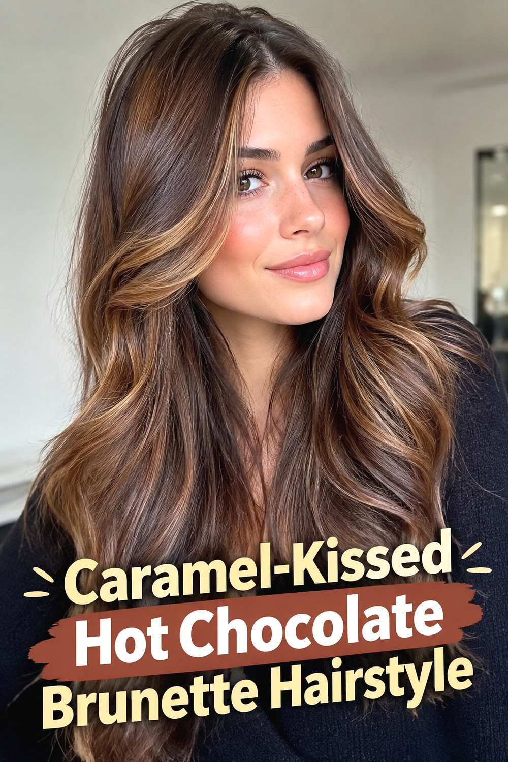 7. Caramel Kissed Hot Chocolate Brunette Hairstyle