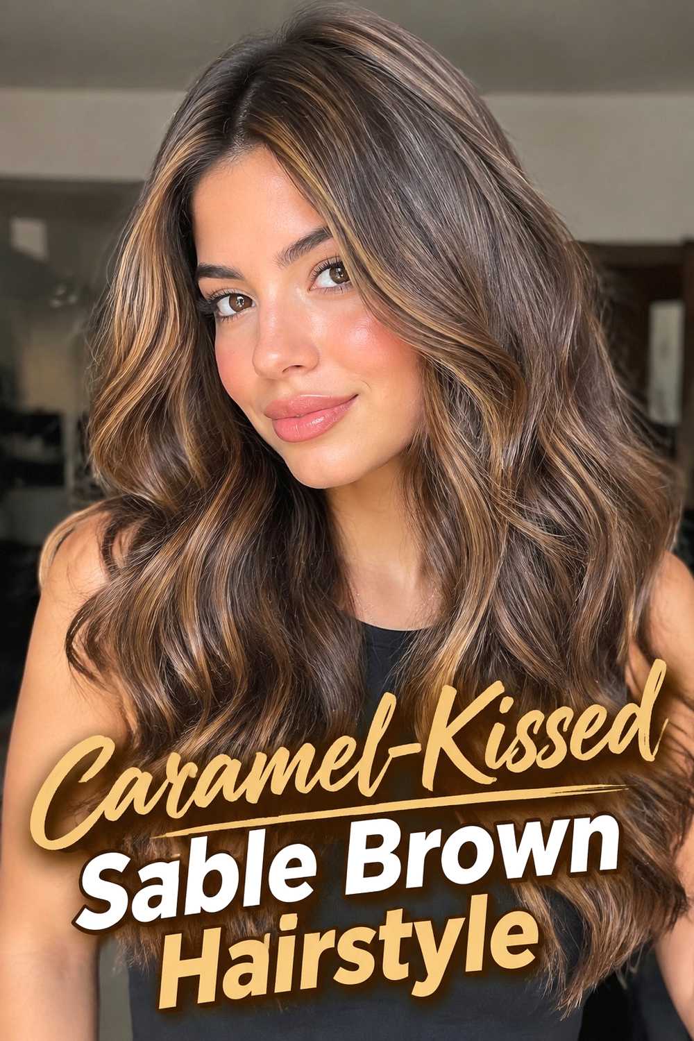 9. Caramel Kissed Sable Brown Hairstyle
