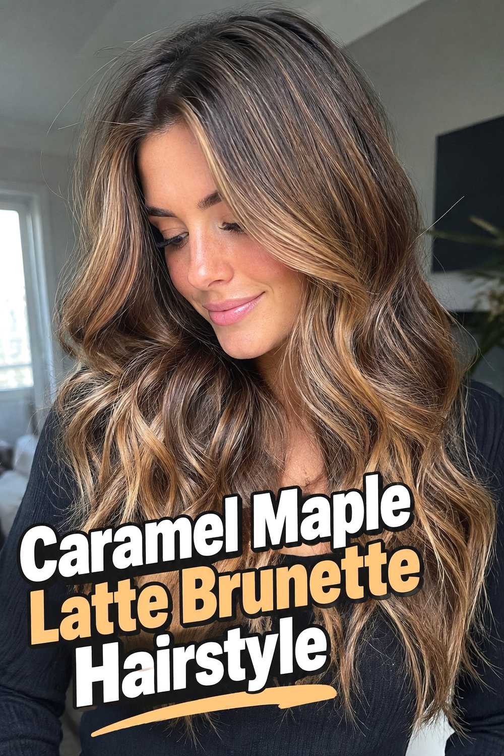 3. Caramel Maple Latte Brunette Hairstyle