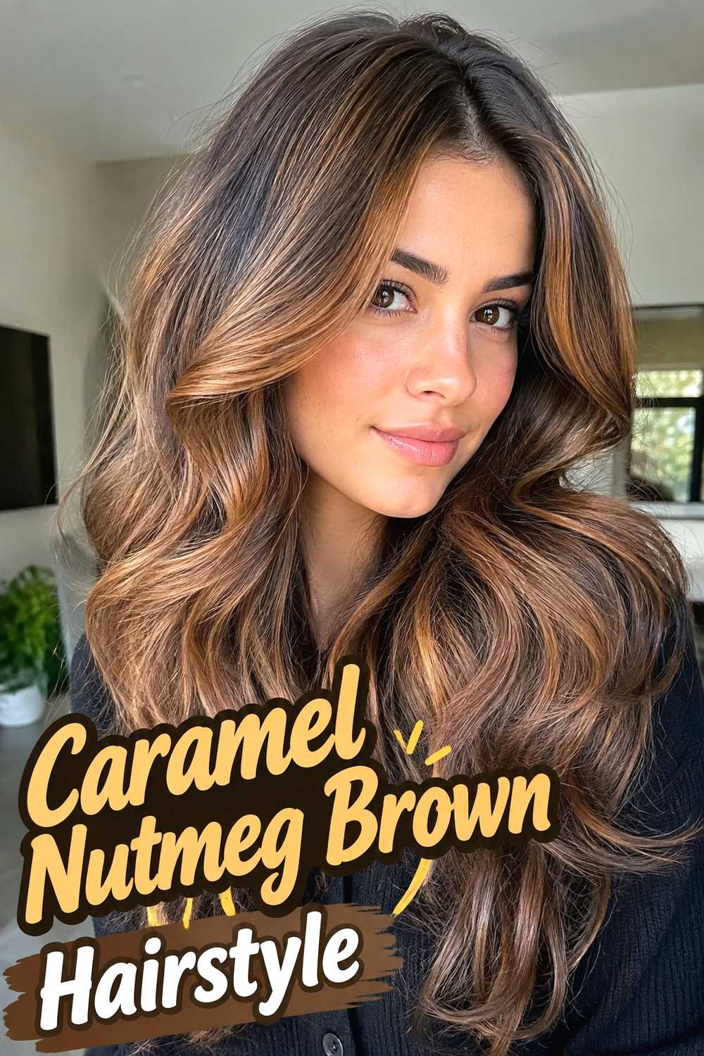 11. Caramel Nutmeg Brown Hairstyle