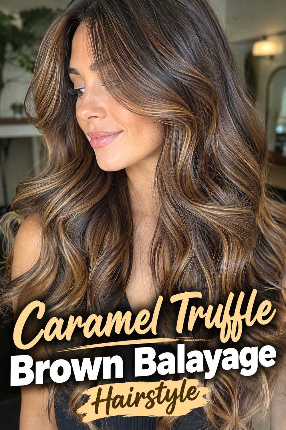 7. Caramel Truffle Brown Balayage Hairstyle