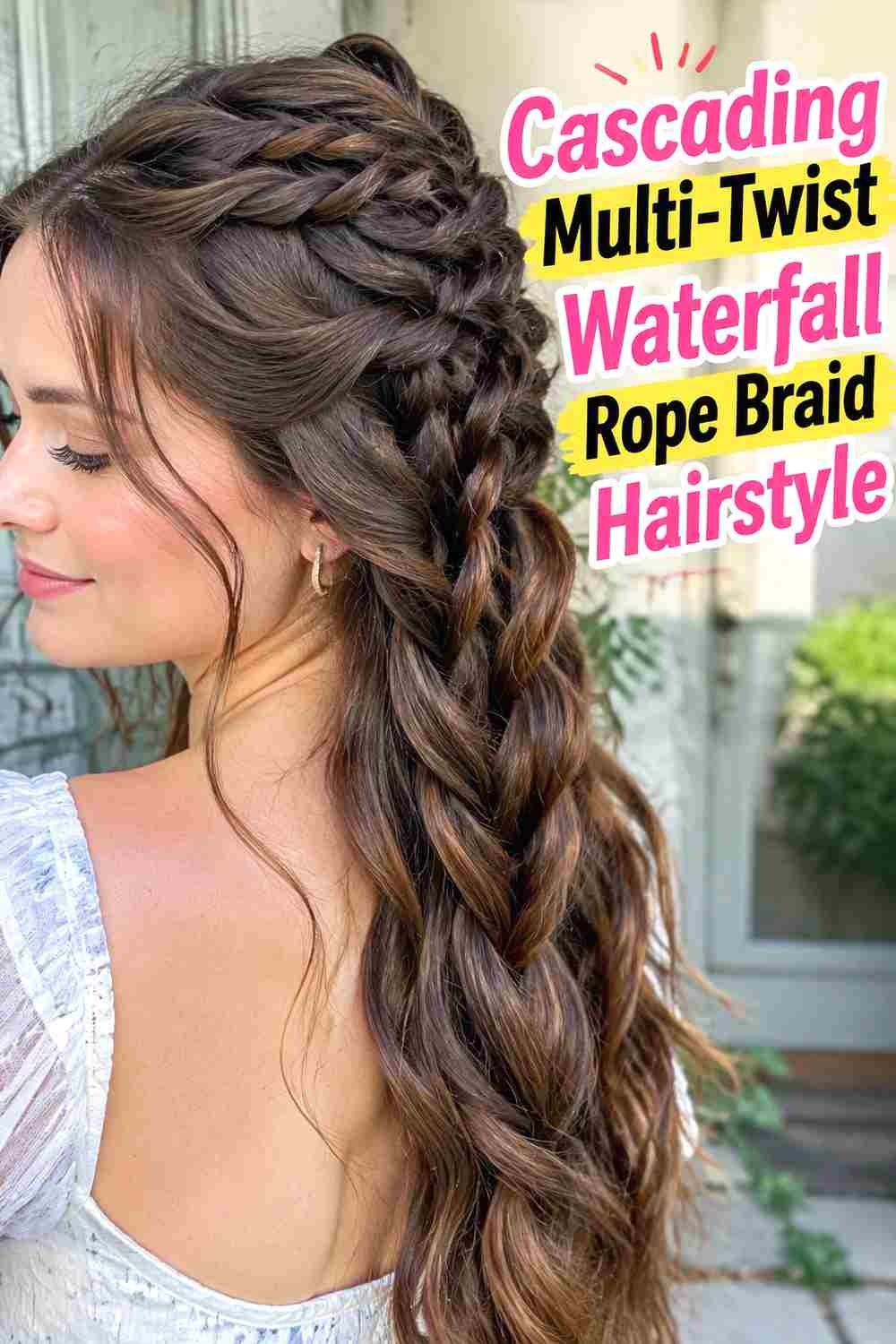 14. Cascading Multi Twist Waterfall Rope Braid Hairstyle