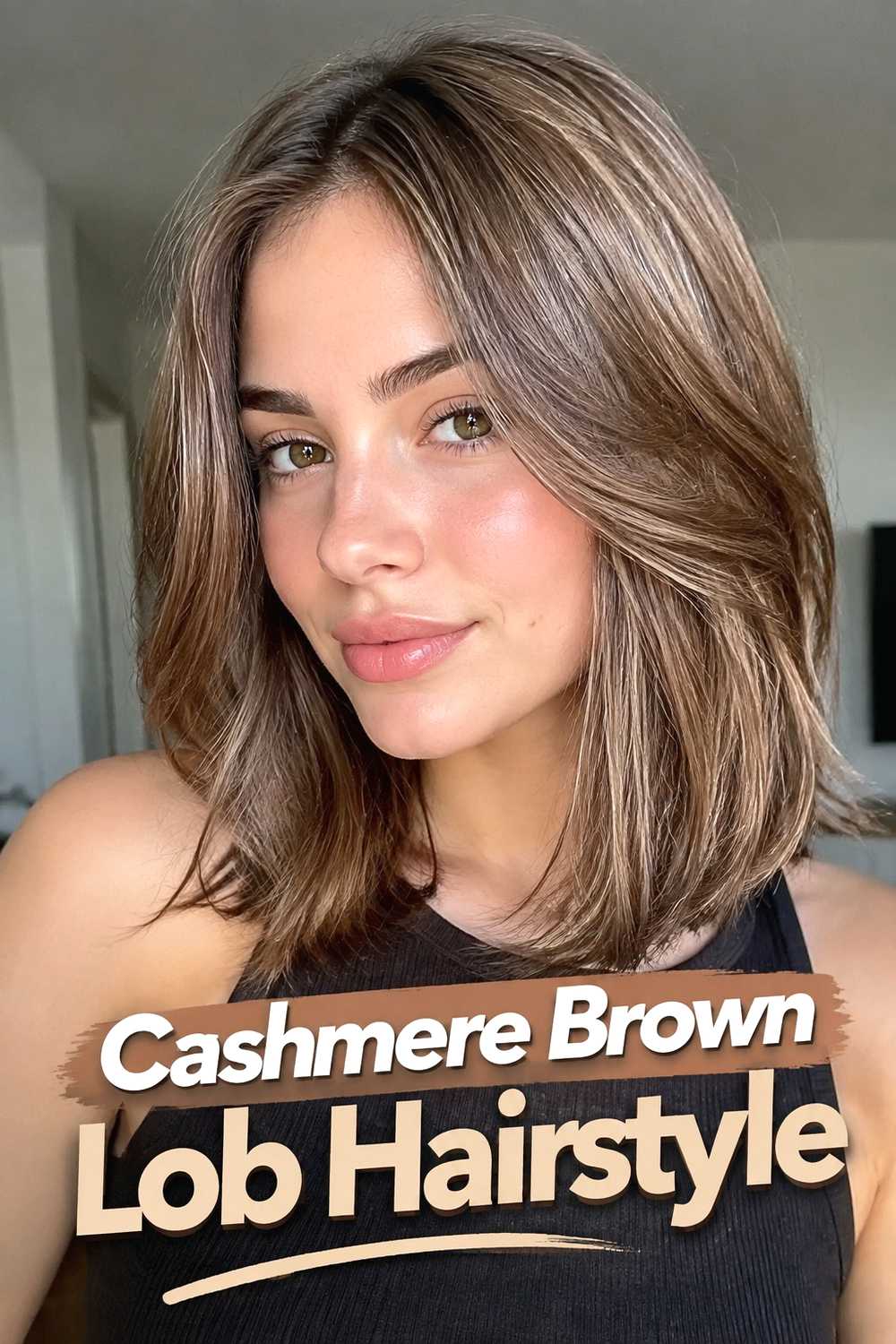 6. Cashmere Brown Lob Hairstyle