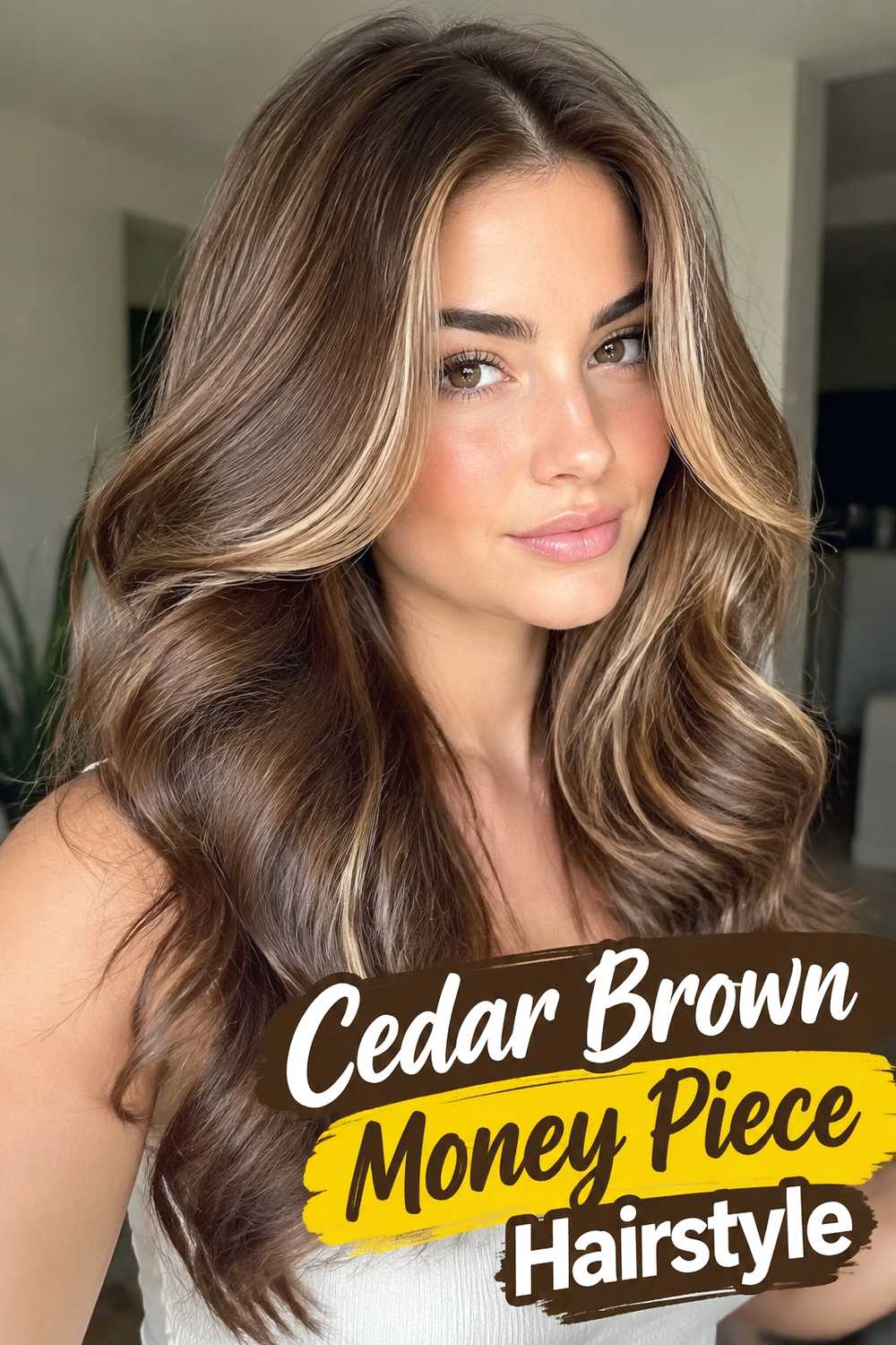 6. Cedar Brown Money Piece Hairstyle