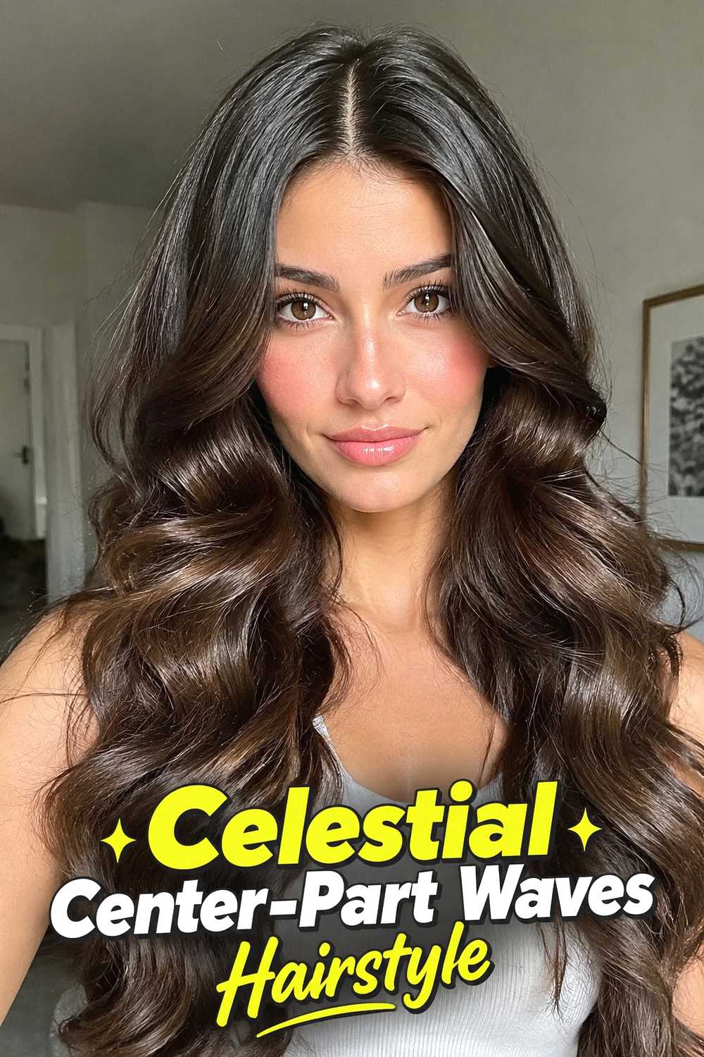 14. Celestial Center Part Waves Hairstyle