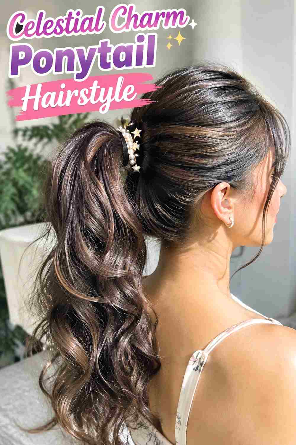 7. Celestial Charm Ponytail Hairstyle