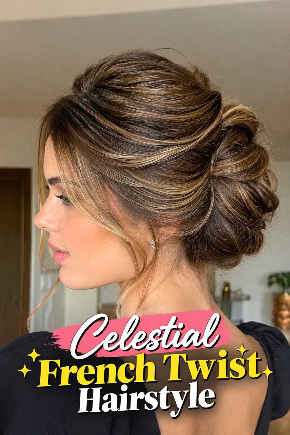 2. Celestial French Twist Hairstyle