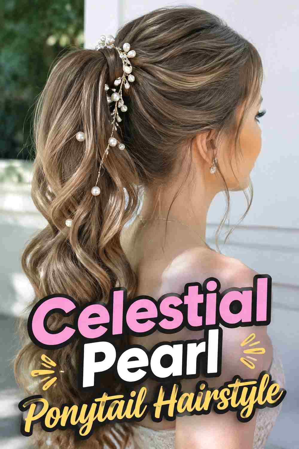 5. Celestial Pearl Ponytail Hairstyle