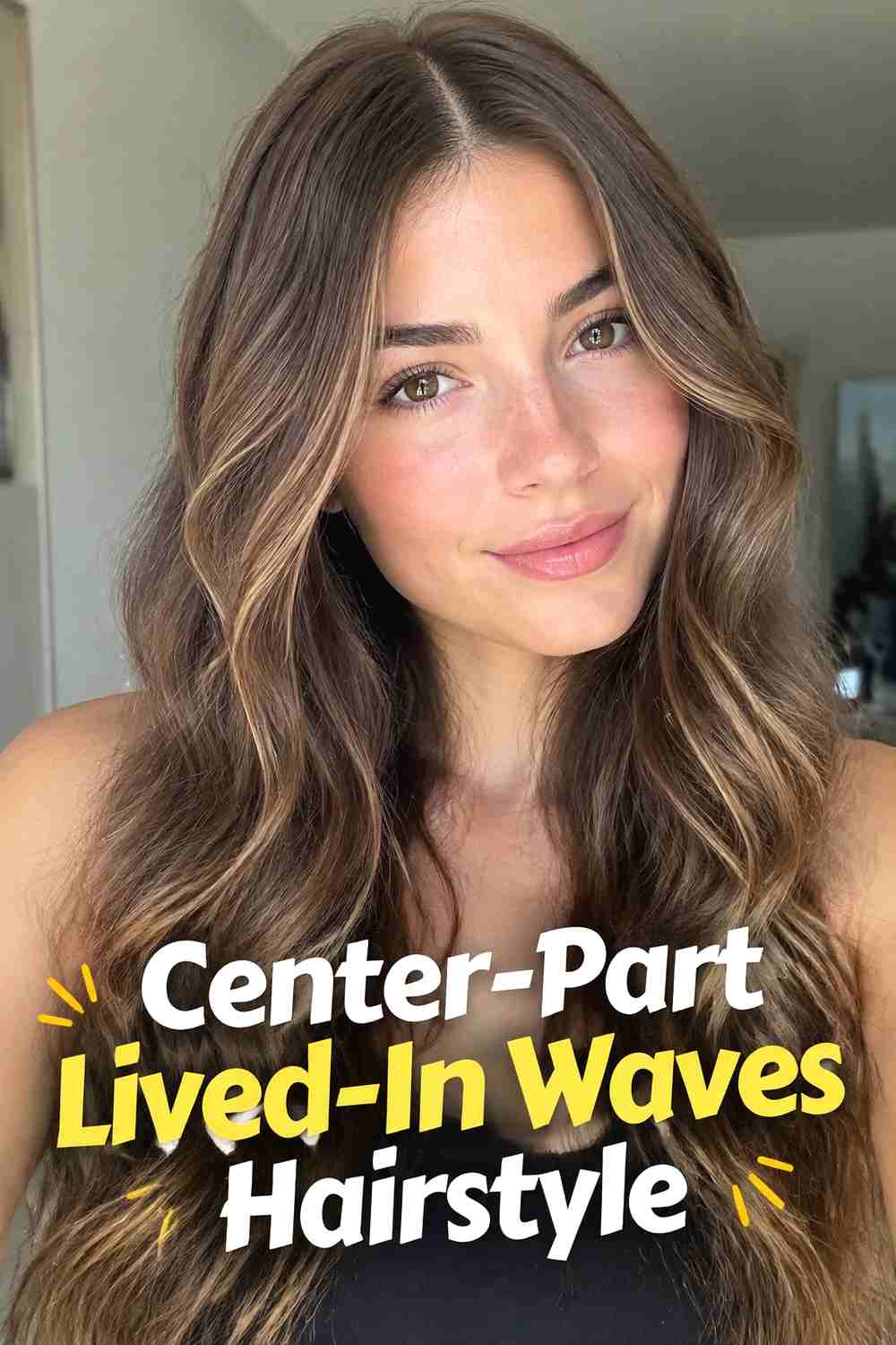 2. Center Part Lived In Waves Hairstyle