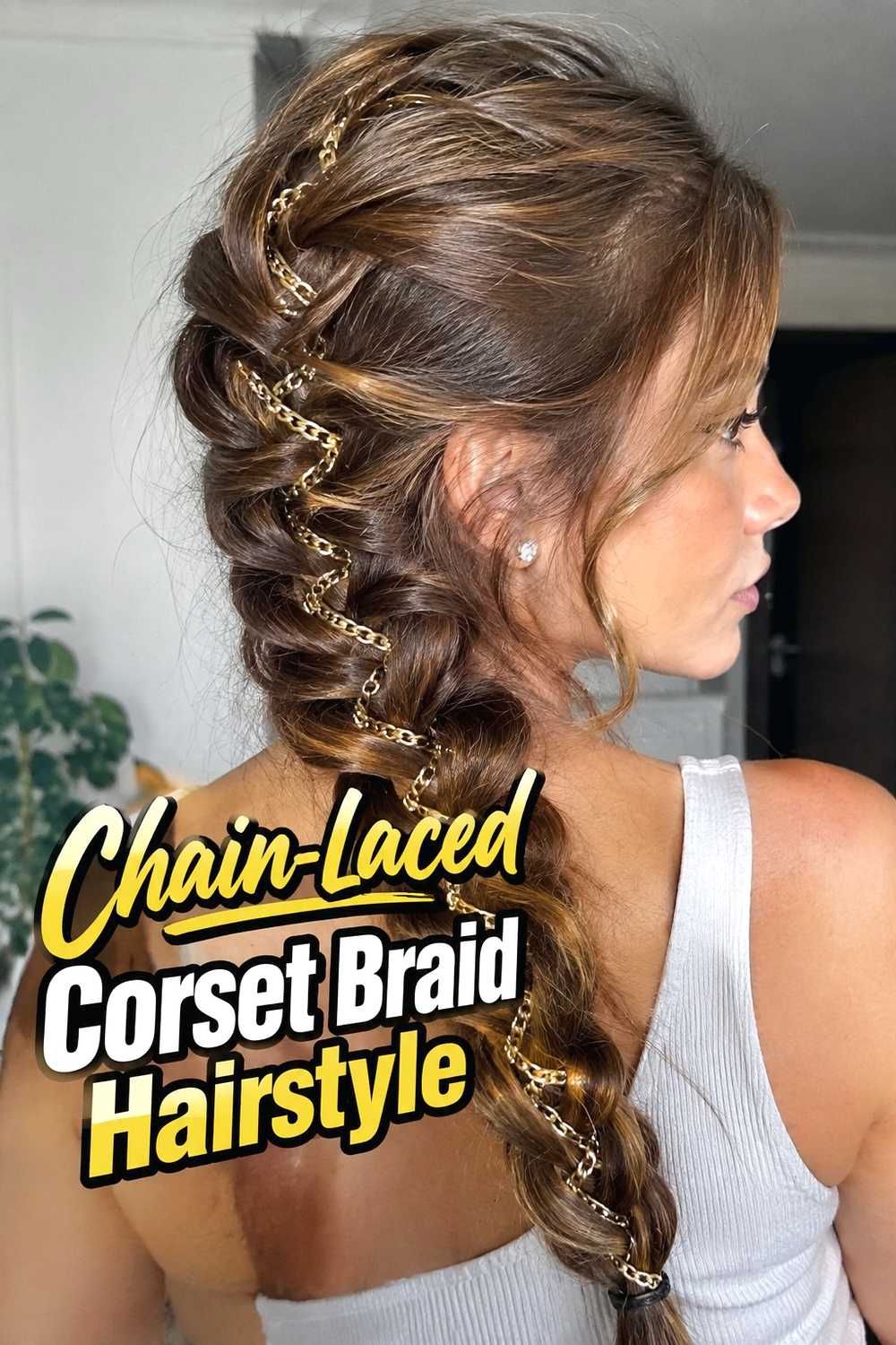 10. Chain Laced Corset Braid Hairstyle