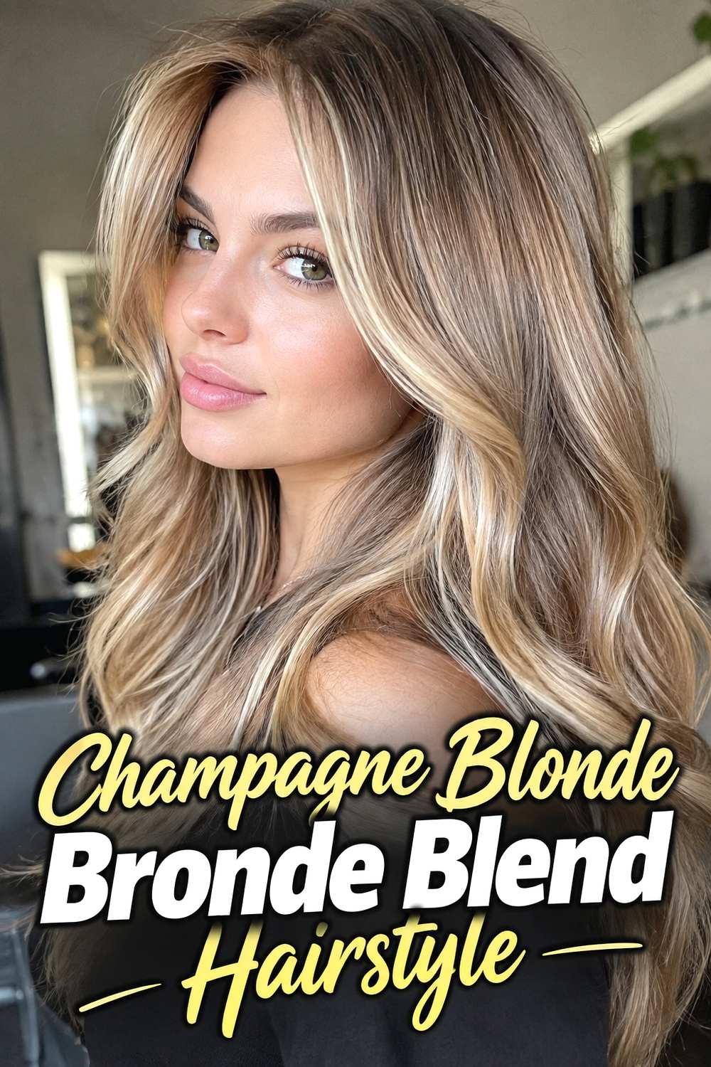 Champagne Blonde Bronde Blend Hairstyle