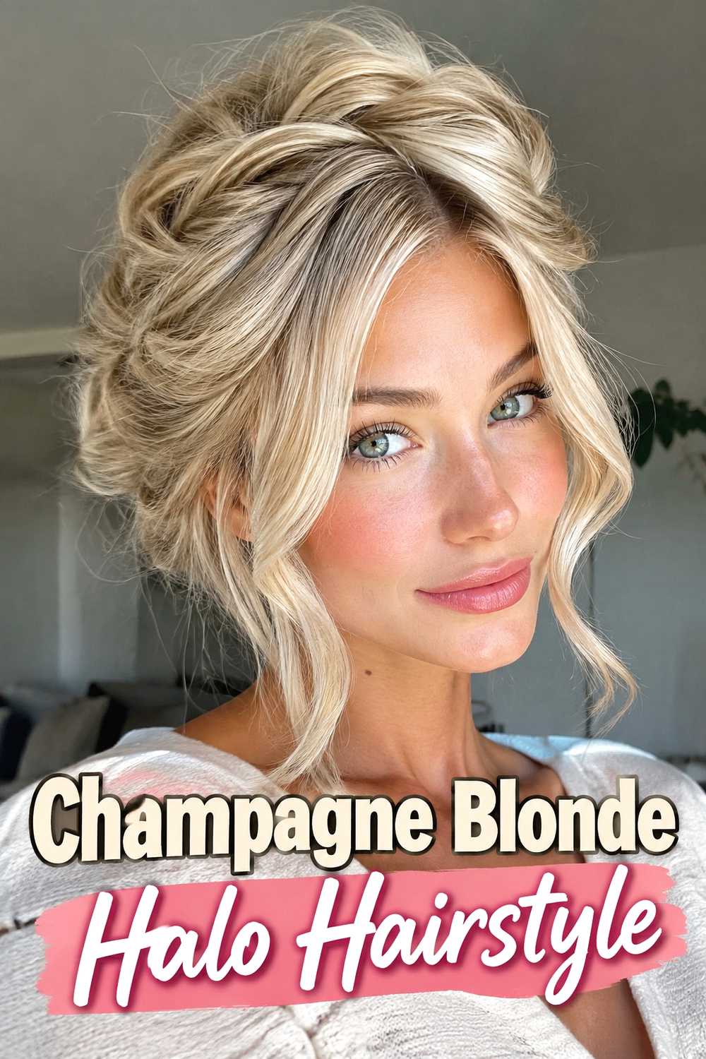 3. Champagne Blonde Halo Hairstyle